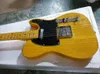 6 Strings Natural Wood Color Electric Guitar with Yellow Maple Fretboard Black Pickguard Customizable