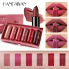 Handaiyan Velvet Matte Lipstick مجموعة الجملة 6pcs مسجل الشكل مرطب طويل الأمد مغذية سهلة ارتداء عصا الشفاه