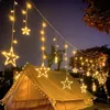 Kerstdecoraties Moon Star Led Fairy Lights String Jaar Gordijnlamp Eid Mubarak Party Decoratie voor thuisslaapkamer Ramadan Kareem 221203