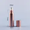 5ml 10ml Roll On Perfume Clear Bottle Glass Metal Roller Ball Essential Oil Fragrance Container Rose Gold