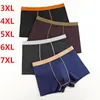 Underbyxor 4st bomullsunderkläder för män i plus-stor-bucket Loose Boxers7xl Modal stor storlek Fat Boxer Shorts