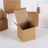 Embrulhado de presente 100pcs caixa de papel marrom kraft para embalagens de sabão artesanal embalagem de pacote pequeno artesanato de festa es 221202