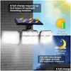 Solar Wall Lights 108 122 138 171 Leds Solar Lamps Outdoor 3 Head Motion Sensor 270° Wide Angle Illumination Waterproof Remote Contr Otojr