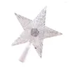 Strings Luzes LED de Natal Treetop Star Five-Pointed Star Transparent Decor Lamp Battery Powered