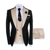 メンズスーツブレザー2023スリムフィット1つのボタンGroom Tuxedos Tailor Made Wedding for Blazer 3 Pieces Male Costume Homme 221202