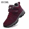 Buty Zimowe mężczyźni zamszowe ciepłe śnieg kobiety na świeżym powietrzu Buty swobodne buty unisex high top High-top bez poślizgu kostki 221203