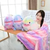 Cuscino Cuscino decorativo Dinosauro colorato Peluche con coperta di flanella Fuzzy Giant Dino Rainbow Colors Cute Stuff Animals Doll 60cm 3 221203