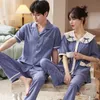 vêtements de maison Vêtements de nuit en coton mignon pour femmes hommes pyjamas ensembles shorts manches toppantalon costume pyjamas maison vêtements amoureux dessin animé vêtements de nuit 221202