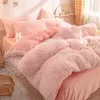 Ensembles de literie de luxe 1pcs Super Shaggy Soft Coral Fleece Warm Cozy Quilt Cover Mink Velvet Housse de couette Couvre-lit Couverture 221206