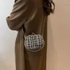 Abendtaschen Herbst Winter Damen Muschelförmige Clip Handtaschen Perlen Ketten 2022 Frauen Hand Chic PU Tweed Luxus Geldbörsen und