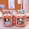 PC Kawaii Pig Pen Pencil Pot Holder Brush Storage ContainterデスクオーガナイザーマルチファンクションWashi Tape Stationery Office Supplies