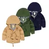 معطف الأطفال الأطفال الشتاء الصوف في الهواء الطلق السترات في الهواء الطلق للأولاد مقنعين الأطفال الدافئ