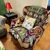 Koc retro kratę zima bawełniana lniana liniowa koc sofa ręcznik Grusted Strate podkładka Mata Bohemian Boho rzuć łóżko podróżnicze 221203