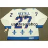 #27 RON HEXTALL Quebec Nordiques 1992 CCM Vintage Home Hockey Jersey or custom any name or number retro Jersey