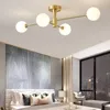 Luxur Copper Chandeliers Lighting Gold Tak hängande lampa för levande matsal kök loft glas boll lust