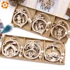 Christmas Decorations 9PCS/Box Wooden Snowflake Pendants Tree Ornaments For Home Party Decoration Hanging Wood Gifts Supply