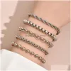 Charm Bracelets Bohemian Fashion Chain Bracelet Set Punk Hippop Chains Bracelets 5Pcs/Set Drop Delivery Jewelry Dh9A0