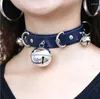 Choker KMVEXO Trendy Punk Leather Necklace Multilayer Bells Metal Chocker Collar Handmade Boho Gothic Costume Jewelry