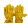 Children's gardening hand protection cow split leather cutting and stab resistant gloves for foreign students