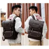 Backpack Waterproof PU Male Casual Computer Bag Large Capacity Business Travel Student Schoolbag Fashion Retro Knapsack #955