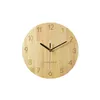 Wall Clocks Nordic Fresh Household Solid Wood Clock Creative Personalized Wooden Bedroom Silent Art Home Decor