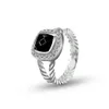 Nowy solidny 925 srebrny pierścień srebrny 7 mm ametyst drobne obrączki dla kobiet Halloween świąteczne prezenty biżuterii