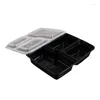 Dinnerware Sets 300Pcs Plastic Reusable Bento Box Meal Storage Prep Lunch 3 Compartment Microwavable Containers Home Lunchbox