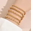 Charm Bracelets Bohemian Fashion Chain Bracelet Set Punk Hippop Chains Bracelets 5Pcs/Set Drop Delivery Jewelry Dh9A0