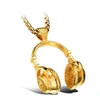 Ketten Gold Halskette Männer Headset Anhänger Edelstahl Lange Kette Mehrere Geschenke Männlich Hip Hop Schmuck