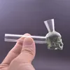 Wholesale Creative smoking tube hand nail pipe.Newest Skull 4inch mini cheap thick heady glass oil burner pipes with funnel