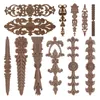Decorative Objects Figurines RUNBAZEF 1PC Wood Appliques Unpainted Oak Carved Wave Flower Onlay Decal Corner Home Furniture Door Decor Crafts 221203