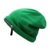 Berets dames massieve kleur gebreide hoed met ritssluiting decor winter cap koude cadeautjes voor vriendin tieners