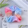 Hair Rubber Bands Fashion Veet Round Stary Sky Scrunchies Elastic Hair Bands Gum For Women Girls Rubber Band Ring Accessoreis Headwe Dhp7G