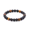 8mm Noir Mat Pierre Naturelle Oeil De Tigre Aventurine Agate Perles Bracelet Bracelets Bracelets pour Femmes Yoga Bijoux