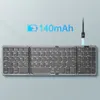 Mini portátil Três teclado Bluetooth portátil Teclado dobrável sem fio para iOS Android Windows iPad Tablet com teclado numérico