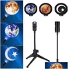 Veilleuses Ciel Projecteur Veilleuse Planète Magique Lune Terre Projection Led Lampe 360ﾰ Usb Rotatif 5V 3W Enfants Chambre Décoration Murale Otwj6