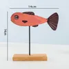 Decorative Objects Figurines Nordic Wood Fish Sculpture Animal Artistic Living Room Office Home Decoration Handmade Crafts Holiday Gift 221203