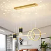 Lustres lampes suspendues modernes pour plafonnier LED lustre lumière salon salle à manger noir/or maison Decoraction luxe