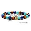 Beaded 7 Chakra Natural Stone Armband Bangles Sier Square Bangle Turquoise Yoga Nce P￤rlor Buddha B￶narmband Kvinnor smycken DRO DHZ9R