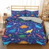 Beddengoed sets 3D Dinosaur Family Set for Kids Cartoon bedrukte bed omklep Single Boys dekbed grootte beddenbladen 221206