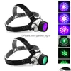 Head Lamps 19 Led Headlamp 4 Light Modes Adjustable Green Uv For Hydroponics Horticture Grow Detects Scorpions Pet Urine Stains Drop Otw9O