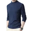 Men's T Shirts Winter T Shirt For Men Long Sleeve Tshirts Thermal Underwear Solid Color With Thin Fleece 221202