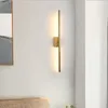 Applique murale nordique minimaliste longue moderne LED miroir lumière intérieur salon chambre chevet salle de bain