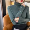 Kadın Sweaters Kadın Yığın Yaka Yavru Yeltin Kıyısı Slim Kazancı Kış Giysileri Temel Üstler Sıradan Yumuşak Örgü Sweater Sıcak Jumper