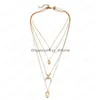 Pendant Necklaces Gold Moon Shell Necklace Chokers Chain Mtilayer Stackable Necklaces Designer Women Hip Hop Fashion Jewelry Drop De Dhd9L