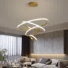 Lustre Moderne Pendentif Lampe Led Anneaux Cercle Plafond Suspendu Noir Loft Salon Salle À Manger Cuisine Intérieur Luminaire 221203