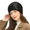 Berets Portable Practical Lady Warm Slouch Beanie Hat Solid Knitted Good Stretchy For Dating