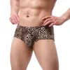 Underbyxor 3st Mens underkläder mini boxer shorts leopard tryckt sexiga trunls andningsbara stora penispåse gay boxershorts manliga trosor