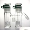 Rauchpfeifen 5-Zoll-Montageglas-Aschefänger-Huka-Wasserpfeifen mit 14 mm 18 mm dickem Pyrex-Bong-Aschenfänger 24 mm Top-Bongs-Gelenk K DHTCO