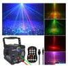 Éclairage laser scène de fête éclairage laser Usb Charge stroboscopique Dj Disco lumière son activé télécommande projecteur lampe pour la maison Bi Otupx